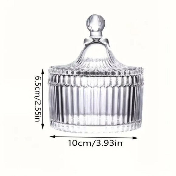 1pc.  Glass Trinket - Jewelry Jar - Picture 2 of 4